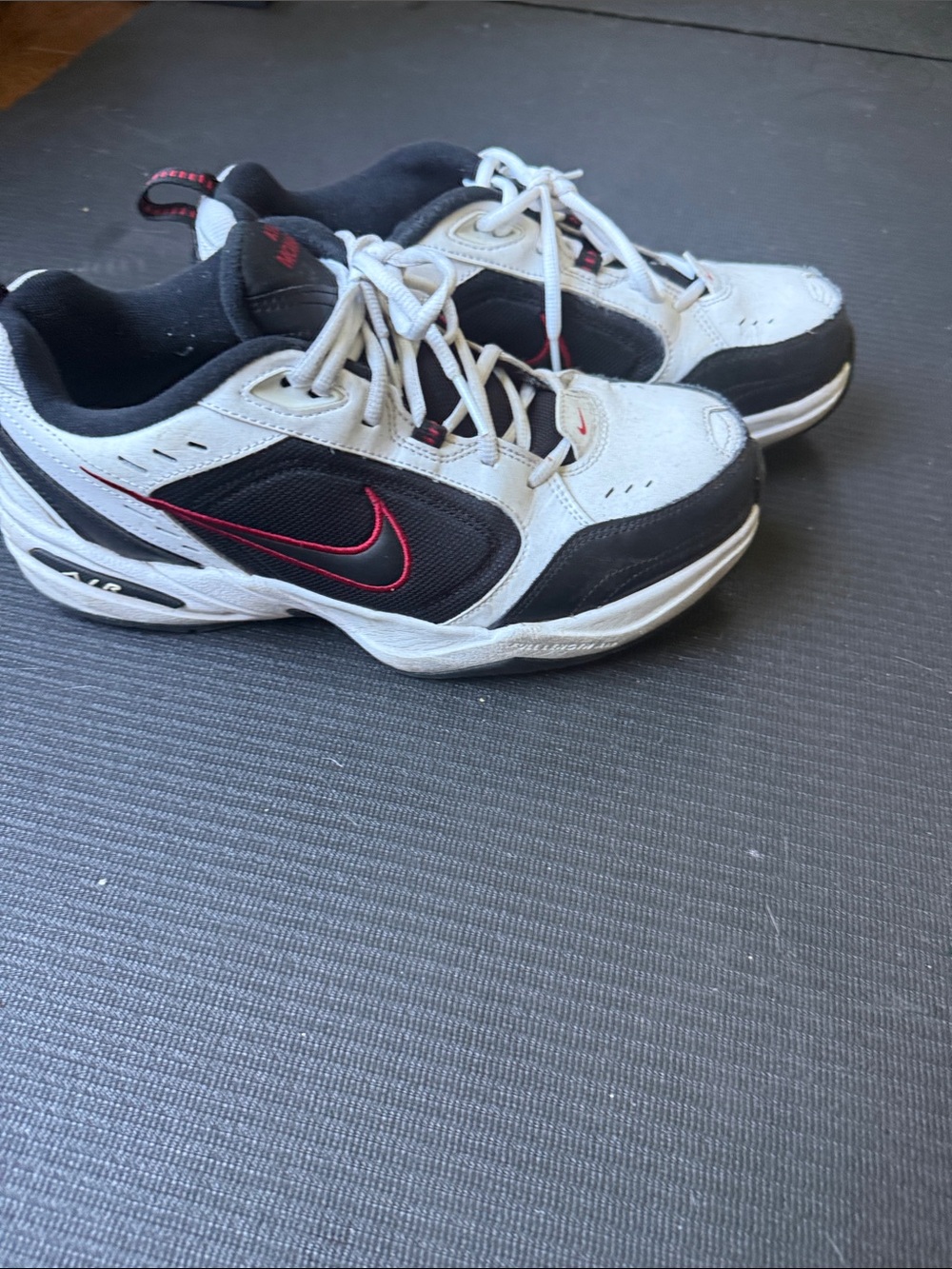 Nike Kids White and Black Sneakers with Red Swoosh